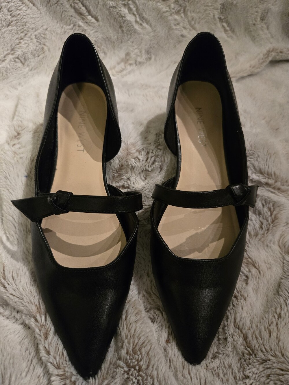 Nine West Leeza Black Pointed Toe Mary Jane Flats [Women 7.5M] Witchy Fairycore